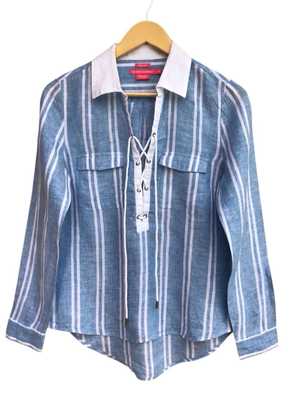 Island Company Striped Linen Long Sleeve Tunic